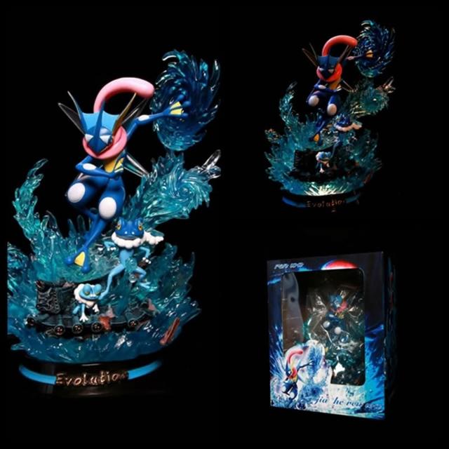 寵物小精靈 GK 甲賀忍蛙 招式藝廊 可發光場景 雕像模型 盒裝手辦